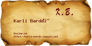 Karli Bardó névjegykártya
